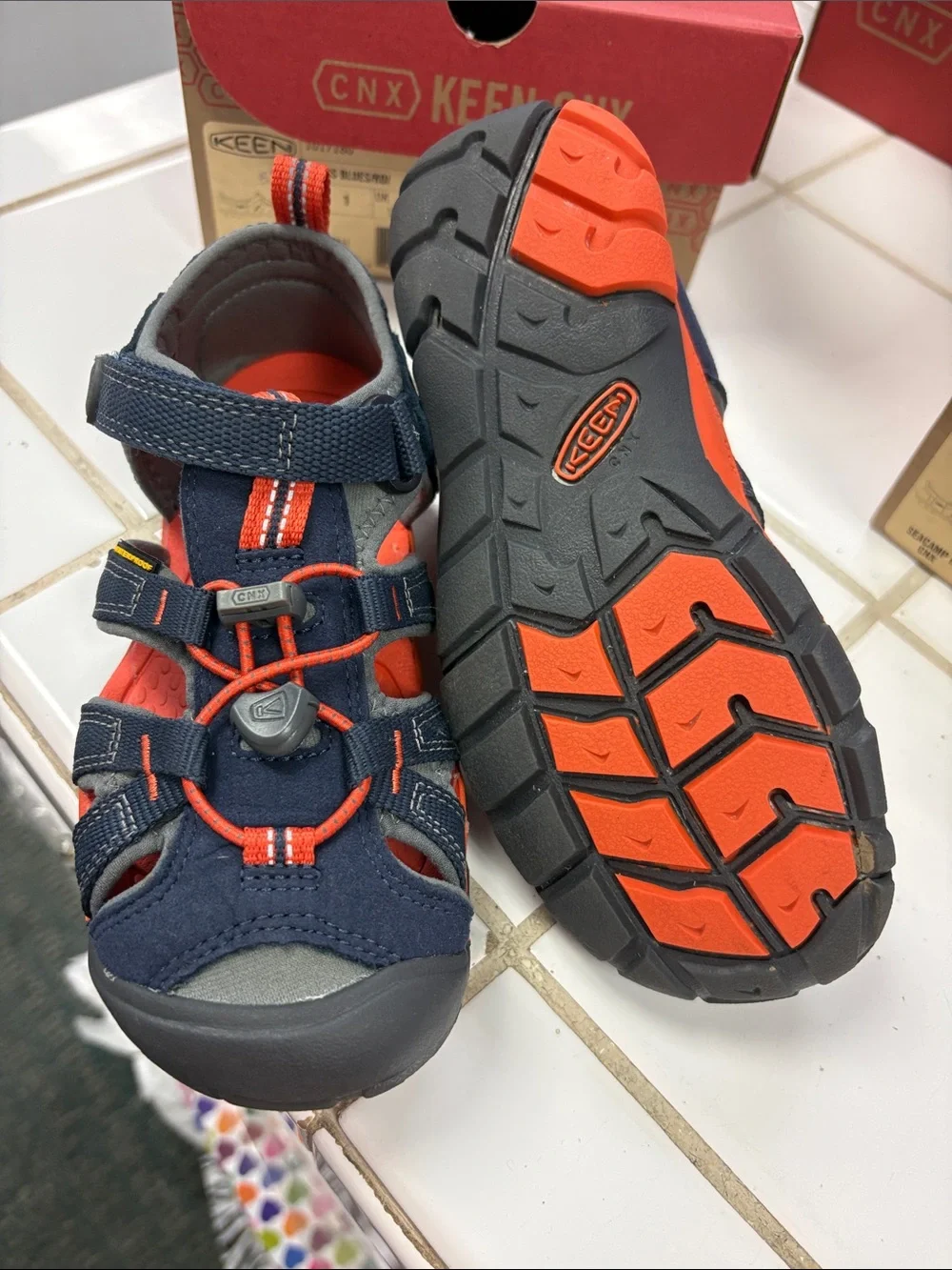 KEEN Kids Navy and Orange Closed-Toe Sport Sandals